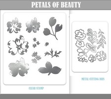 PETALS OF BEAUTY Clear Stamps And Metal Cutting Dies DIY Scrapbooking Embossing