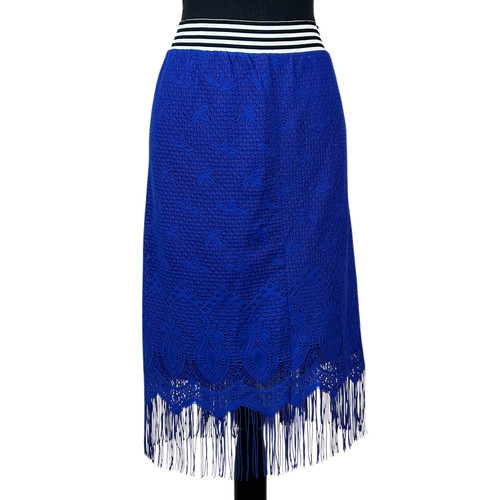 6th & LN Lane Bryant Blue Lace Fringe Hem Skirt Size 22/24