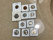 Lot Of 11 Error Clipped Planchets *Cents, Nickels, Dimes, Quarters* Neat, Must C
