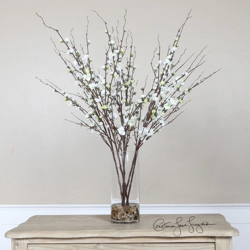 Uttermost 60128 Quince Blossoms 30"W Home Decor Glass Vase - White - Picture 2 of 2