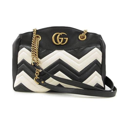 GUCCI Bag: GG Marmont 443501 493075 Black W29H19-23D8cm;
