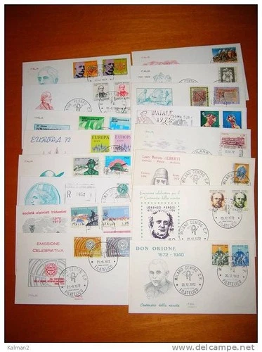 ITA29 - ITALY 1972 - FDC COMPLETE VINTAGE 16 ENVELOPES