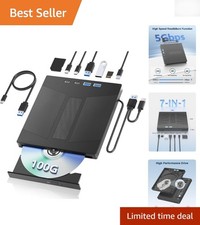 Lightweight External Blu-ray Drive: 7-in-1 Functionality with 3D  100G Encoding