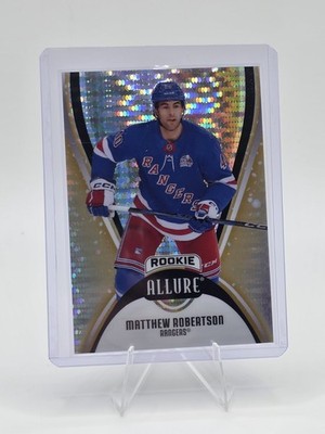 2025-26 UD Allure MATTHEW ROBERTSON New York Rangers Gold Glitter Bomb  RC #/199