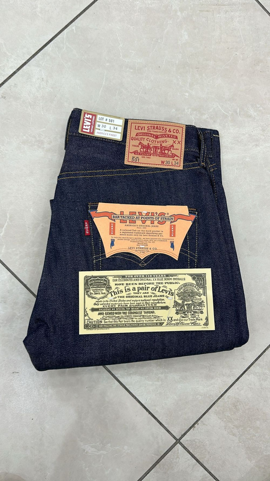 LVC Levi's Vintage Clothing 1966 501XX BigE Selvedge Jeans W30/L34 RIGID DENIM
