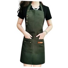 Apron for Men Women with Adjustable Straps and Large Pockets, Canvas Cotton