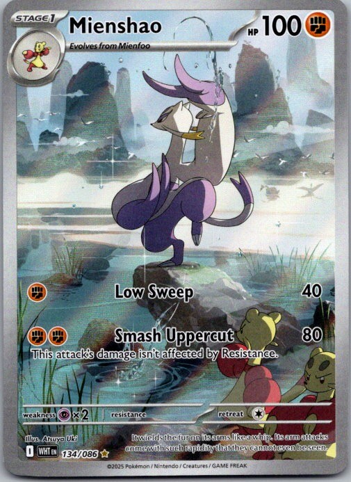 Mienshao 134/086 Illustration Rare White Flare Pokemon Holo Near Mint