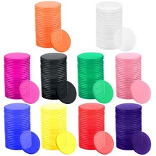 200 Pieces 10 Colors 1-1/5 inch Plastic Learning Counters Disks Bingo Chip Co...
