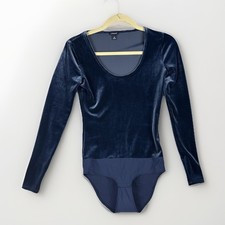 J. Crew Jeans Bodysuit XS Blue Velvet Party Cocktail