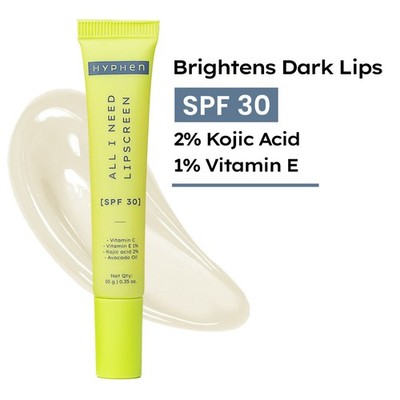 Hyphen 2% Kojic Acid Spf 30 Lip Balm With Vitamin C,1% Vit E,Brightens Pigmented