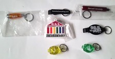 Lot of 8 VTG  Keychains Incl 2 JP MORGAN Piggy Bank Yellow, Green