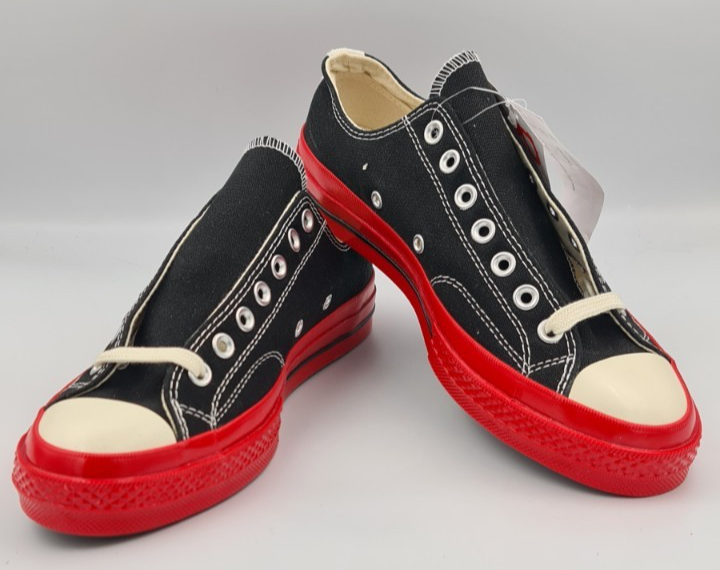SAOLA Converse X Comme Des Garcons Play Chuck 70 Ox nero rosso suola taglia UK 8 5 A01795C