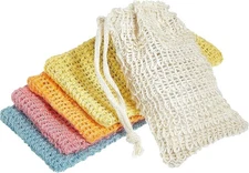 BBTO 5 Pieces Soap Saver Bag 9 x 14 cm, White, Pink, Blue, Yellow, Orange 