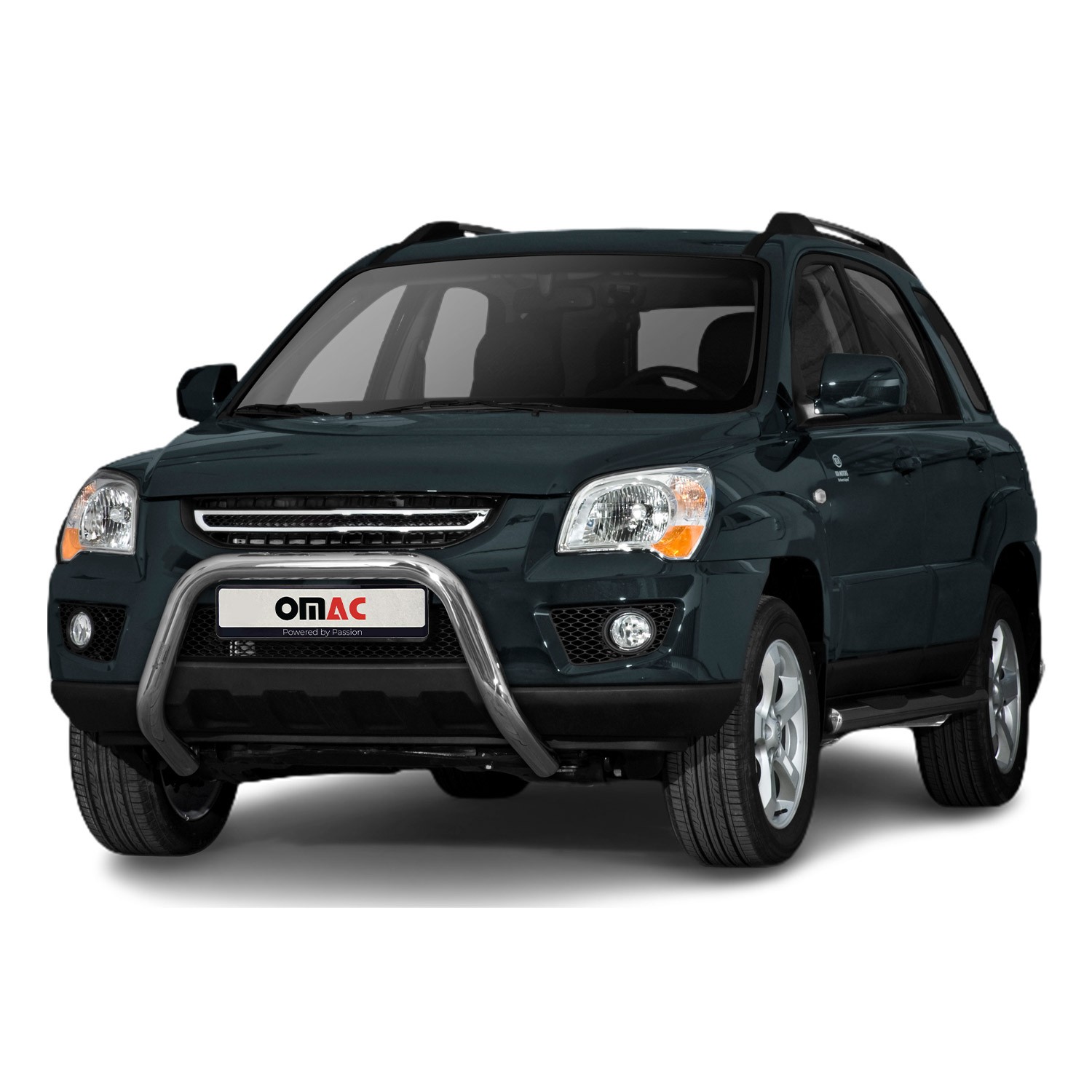 Pare-buffle avant pour Kia Sportage 2008-2010 en acier argenté robuste