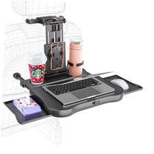 Car Back Seat Tray with Extendable Table, Car Desk for Laptop with Phone