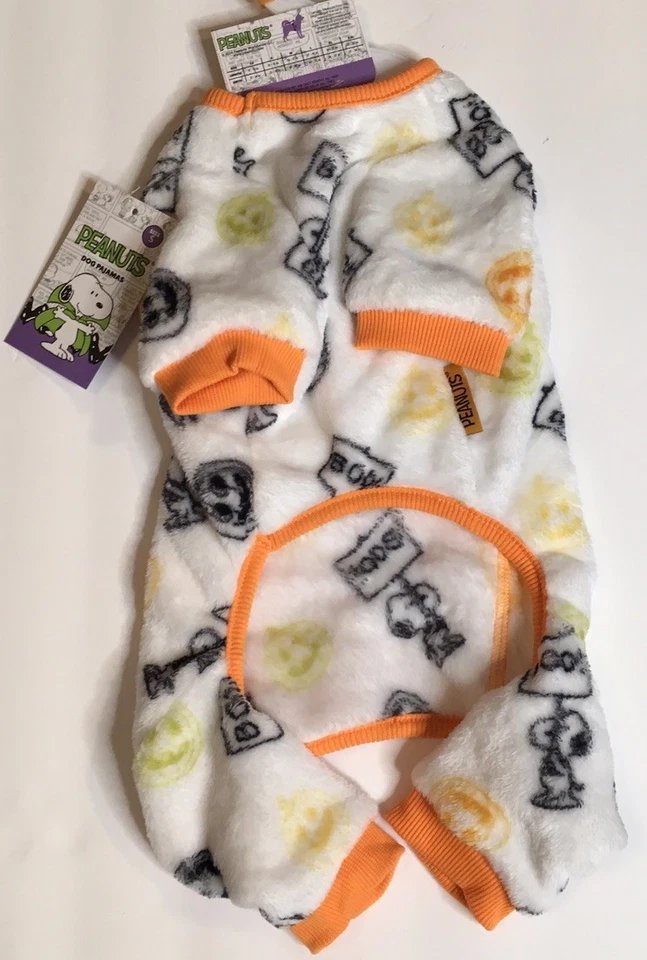 PEANUTS HALLOWEEN “So Cute It’s Scary” SNOOPY DOG PET PAJAMAS Fleece Sz S NWT - Image 3 of 3