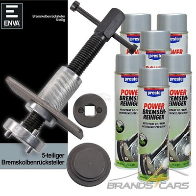 ENVA BREMSKOLBENRÜCKSTELLER 5 TEILIG + 6x 500ml PRESTO BREMSENREINIGER