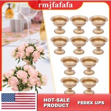 10 PCS Gold Flower Trumpet Vases Wedding Party Tabletop Centerpieces Stand Decor
