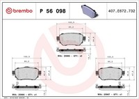 Brembo Bremsbelagsatz, Scheibenbremse P 56 098 FüR Nissan Renault