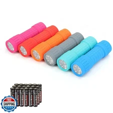 EverBrite 9-LED Flashlight 6-Pack Impact Handheld Torch Assorted Colors with 