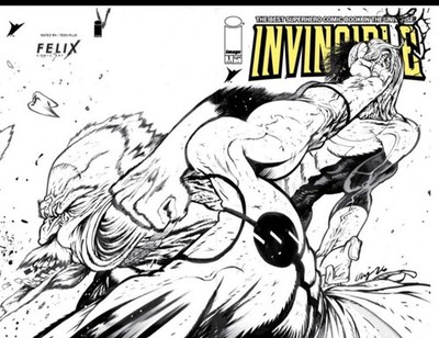 INVINCIBLE #1 REPRINT - DANIEL WARREN JOHNSON FELIX ART FOIL IN HAND CLEAR BOARD