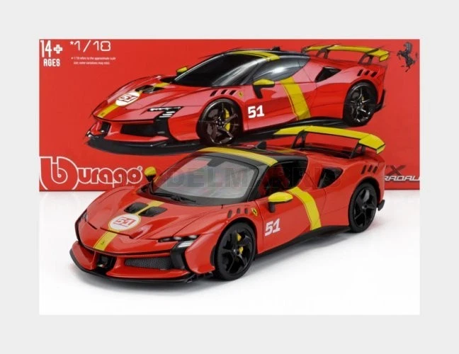 BURAGO 18-16036 FERRARI - SF90 XX N 51 24h LE MANS WINNER LIVERY - CON VETRINA - - Immagine 2 di 2
