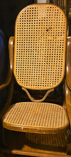 Vintage Wood  Cane Woven Rocking Chair With Arms, Brown/Beige Medium Tone