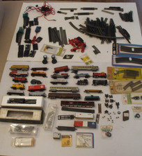Mixed Lot of N Scale Trains, Engines, Train Track Pieces Parts Bachmann Atlas