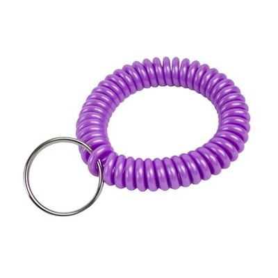 2  Spiral Wrist Coil with Steel Key Ring, Flexible Wrist Band Key Chain Brace...