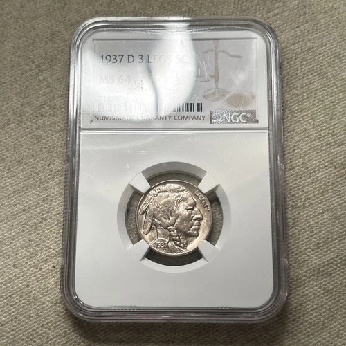 1937-D Buffalo Nickel 3 Legs Variety NGC MS 65 Denver Certified