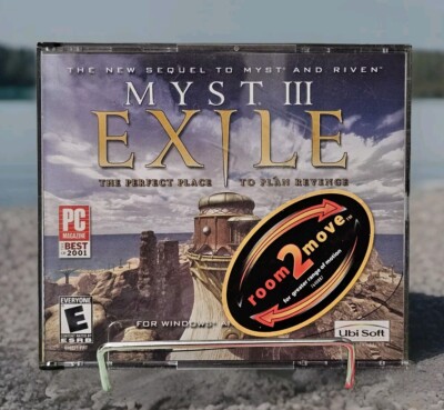 MYST 3 III EXILE (PC, 2001, Ubisoft) CD-Rom Game - 4 Discs - Windows & Mac