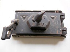 Antike Ofent&uuml;r Guss mit Marke Jugendstil mit Rahmen 270x155x10mm XXXXXXXXVIIII