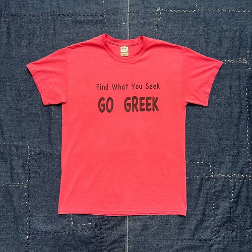 Vintage Y2K Go Greek T-Shirt Medium Pink Panhellenic Bid Day University Sorority - Picture 2 of 11