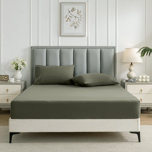 Hotel 2000TC Ultra Soft Bed Fitted Sheet Set Pillowcase Single/Double/Queen/King - Picture 26 of 31