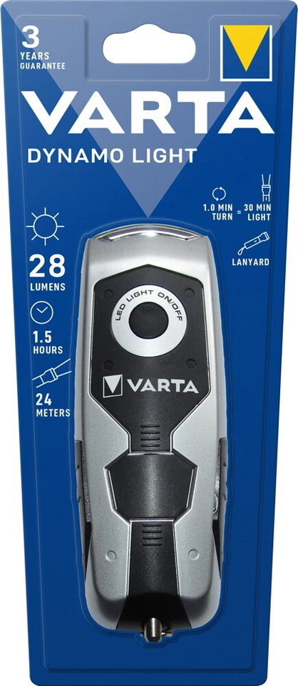 Varta Taschenlampe LED Dynamo Light inkl. Akku mit Kurbel 17680