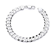 Solid 925 Sterling Silver Men's 9mm Curb Bracelet - 8.5 inch - UK Hallmarked