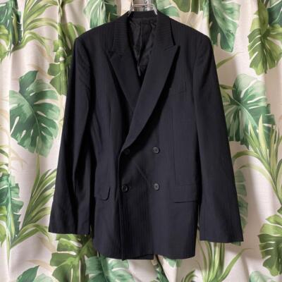 Yohji Yamamoto Wool Gaba Black Stripe Double Setup | eBay