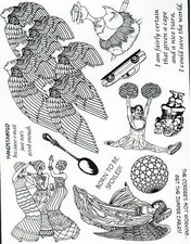 Unmounted Rubber Stamp Plate, Unmounted/Uncut Pink Rubber Stamps