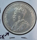 1934 Canada 25 Cent Silver - DIE CRACK - *105