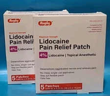 Rugby • Maximum Strength Lidocaine Patch 4% - 5 PATCHES | Aspercreme ( 2 PACKS )