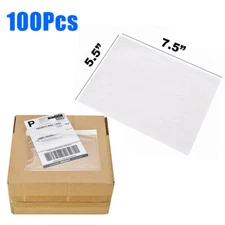 100x Clear Packing Invoice List Pouches 7.5x5.5 Shipping Label Envelope Adhesive