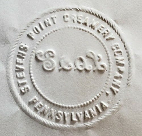 Antique Cast Iron Embosser Stamp Press Stevens Point Creamery PA National Seal - Picture 3 of 12