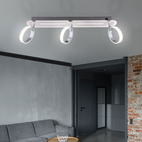 Lampada Da Soffitto Spotlight Striscia Da 3X LED Faretto Regolabile Cromo - Foto 10 di 11