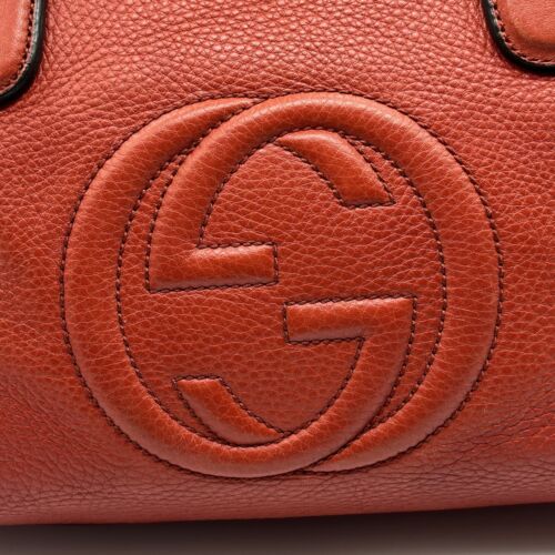 GUCCI Soho Tassel Hand bag tote bag orange authentic from japan - Picture 7 of 24