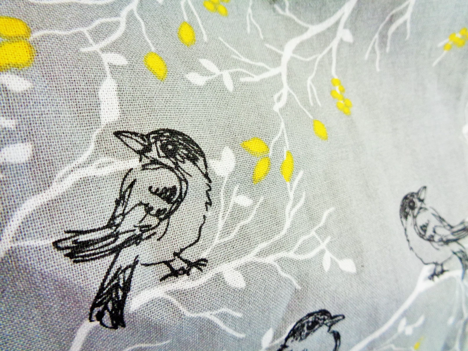 LARGE Bird CAGE Seed Catcher Skirt & Cover SET "Gray/Birds"