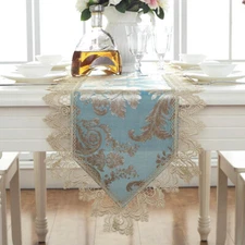 European Lace Tablecloth Floral Table Runner Cover Home Restaurant Dining Decor