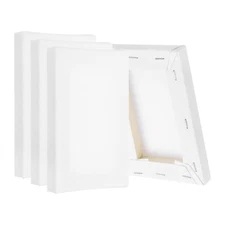 PATIKIL Stretched Canvas, 12 Pcs 5" x 3" Rectangle Canvas for Painting Blank ...