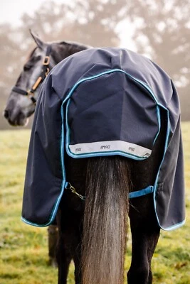 Horseware Amigo Bravo12 50g Regendecke Navy/Turquoise, Aqua & Blue