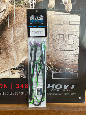 Gas Bowstrings Hoyt Ventum 30 Flo Green and Black Strings Black Speed Nocks