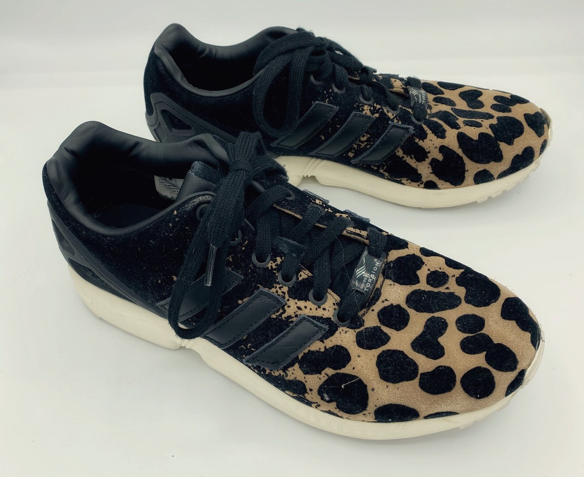 Adidas ZX FLUX-Torsion Lace-Up Cheetah Print Tennis Shoes Women's